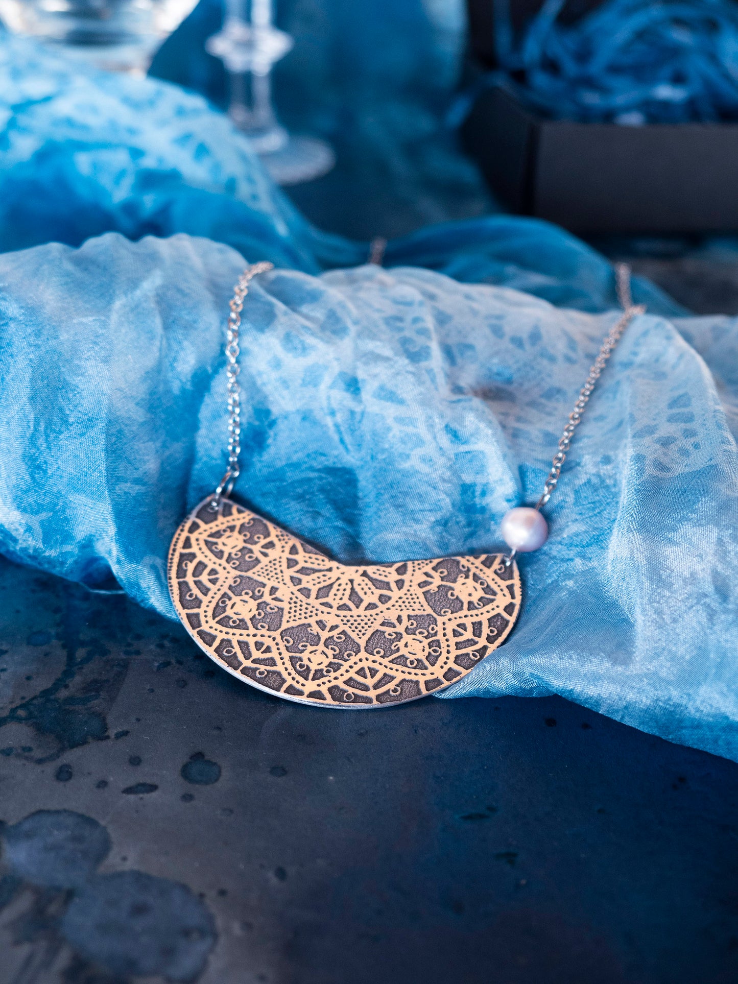 Lace With Pearl Necklace
