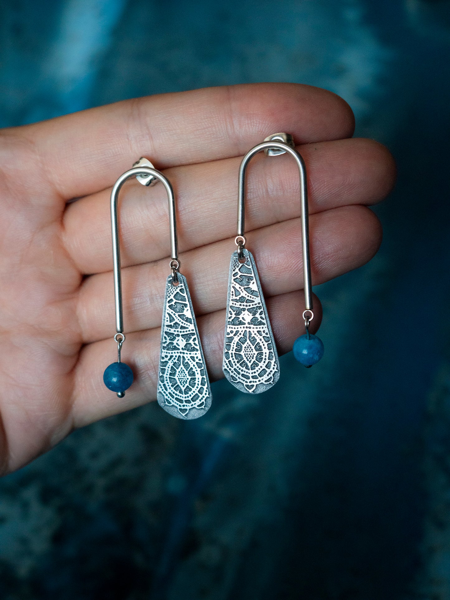 Blue Rainbow Earrings