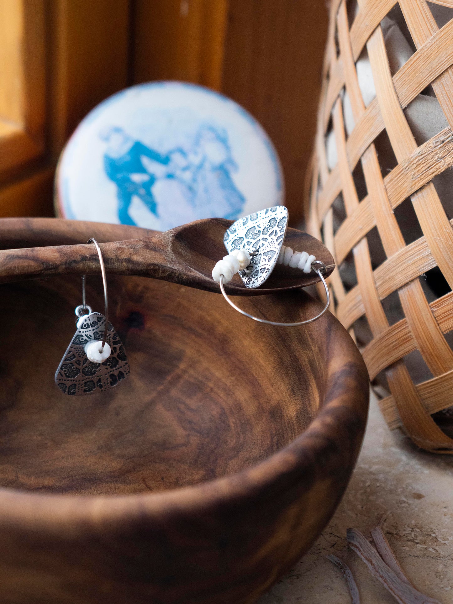 Muschelring-Ohrringe