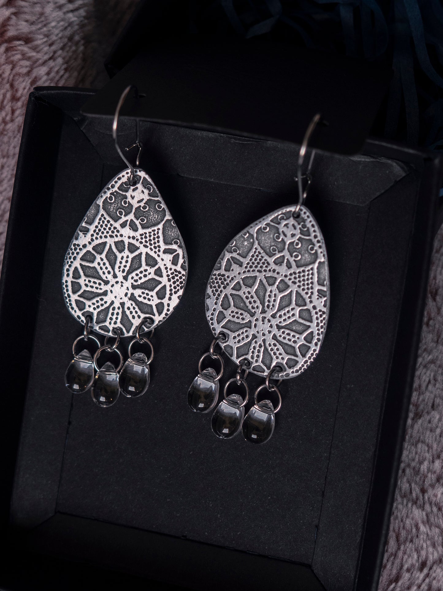 Teardrop Checker Earrings
