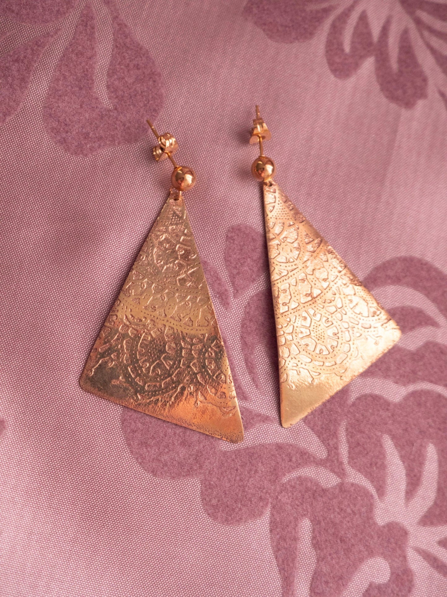 Triangle Brass Earrings