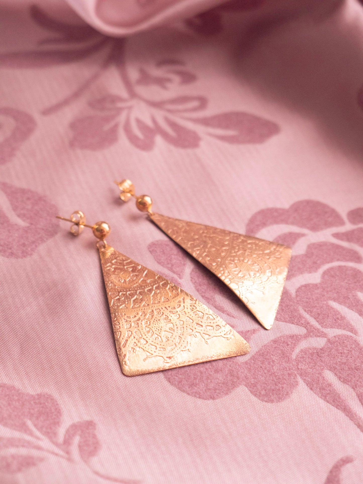 Triangle Brass Earrings